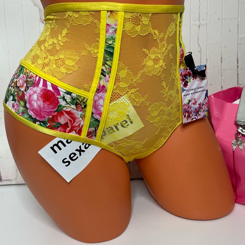 VS X MARY KATRANTZOU M FLORAL FANTASY HIGH-WAIST CHEEKY PANTY CHANTILLY LACE